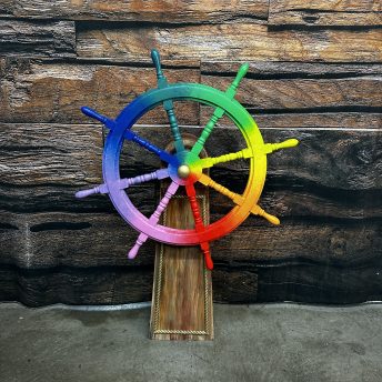 Ship Wheel on Stand - Colorful