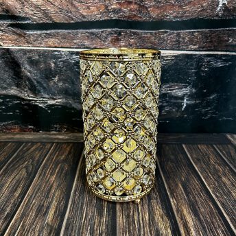 Crystal Candle Holder - Gold Hurricane