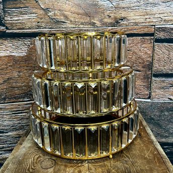 Gold Crystal Pedestal - set of 3