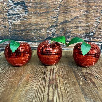 Mirror Ball Red Apple - set of 3