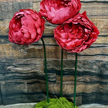 Giant Paper Peony - Dark Pink - set of 3