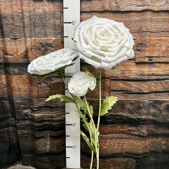 Giant Paper Rose - White - set of 3