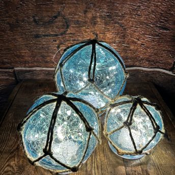 Glass Fishing Float with Light - Large - set of 3