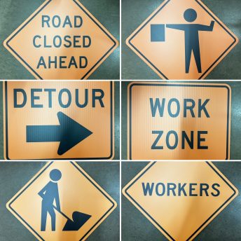 Sign - Construction Zone - set of 6