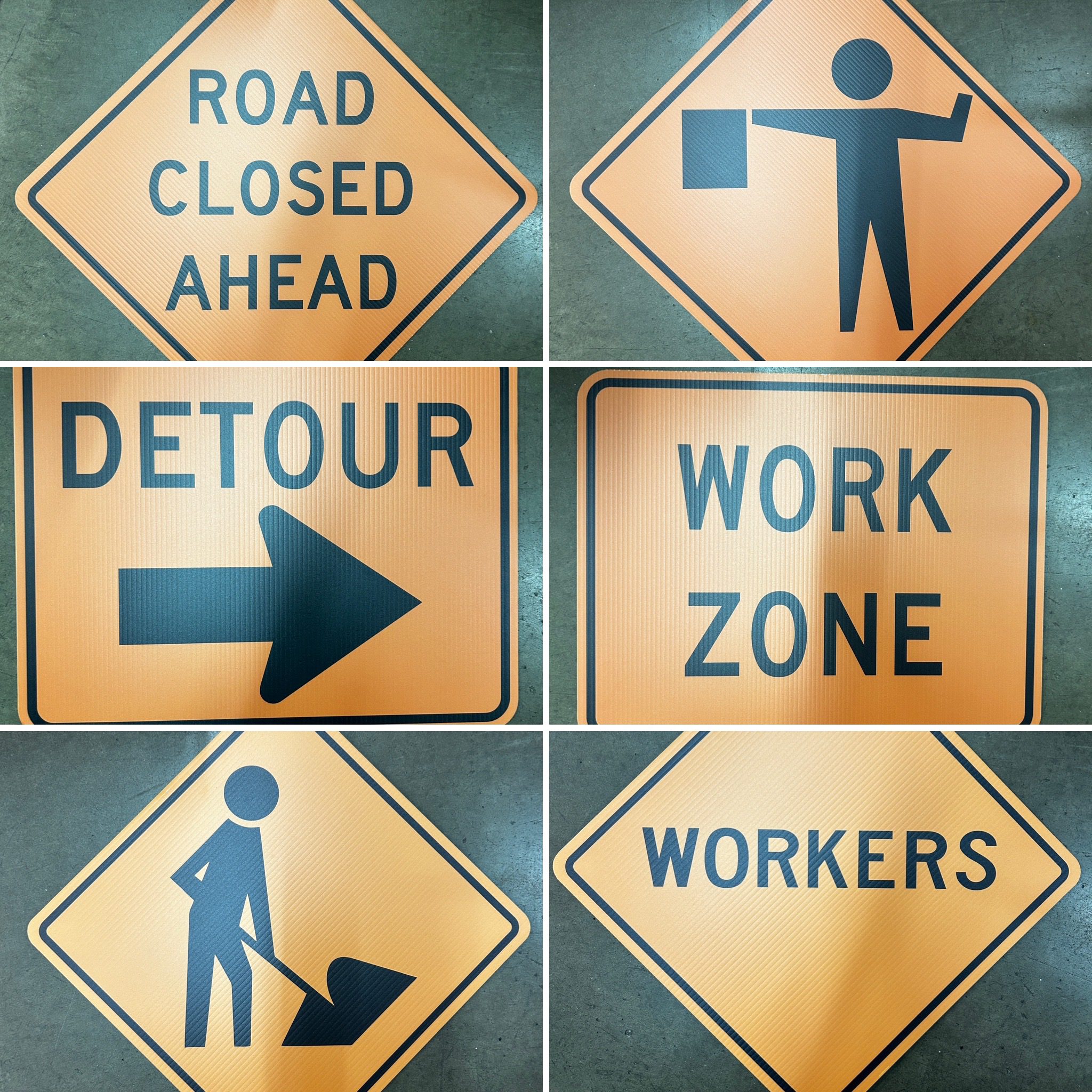 Sign - Construction Zone - set of 6