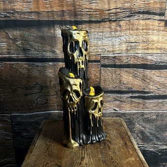 Black and Gold Pillar Candles